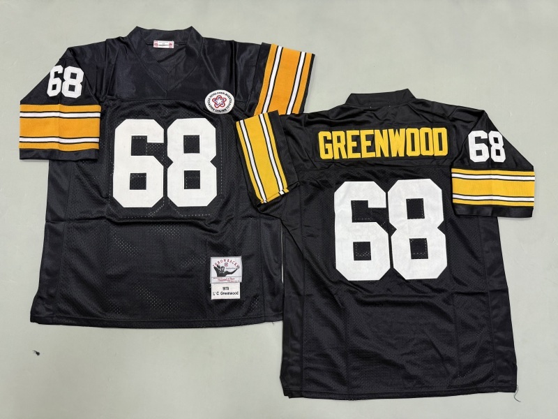 Men 2025 Pittsburgh Steelers #68 Grwwnwood black Throwback Limited NFL Jersey style 002->pittsburgh steelers->NFL Jersey